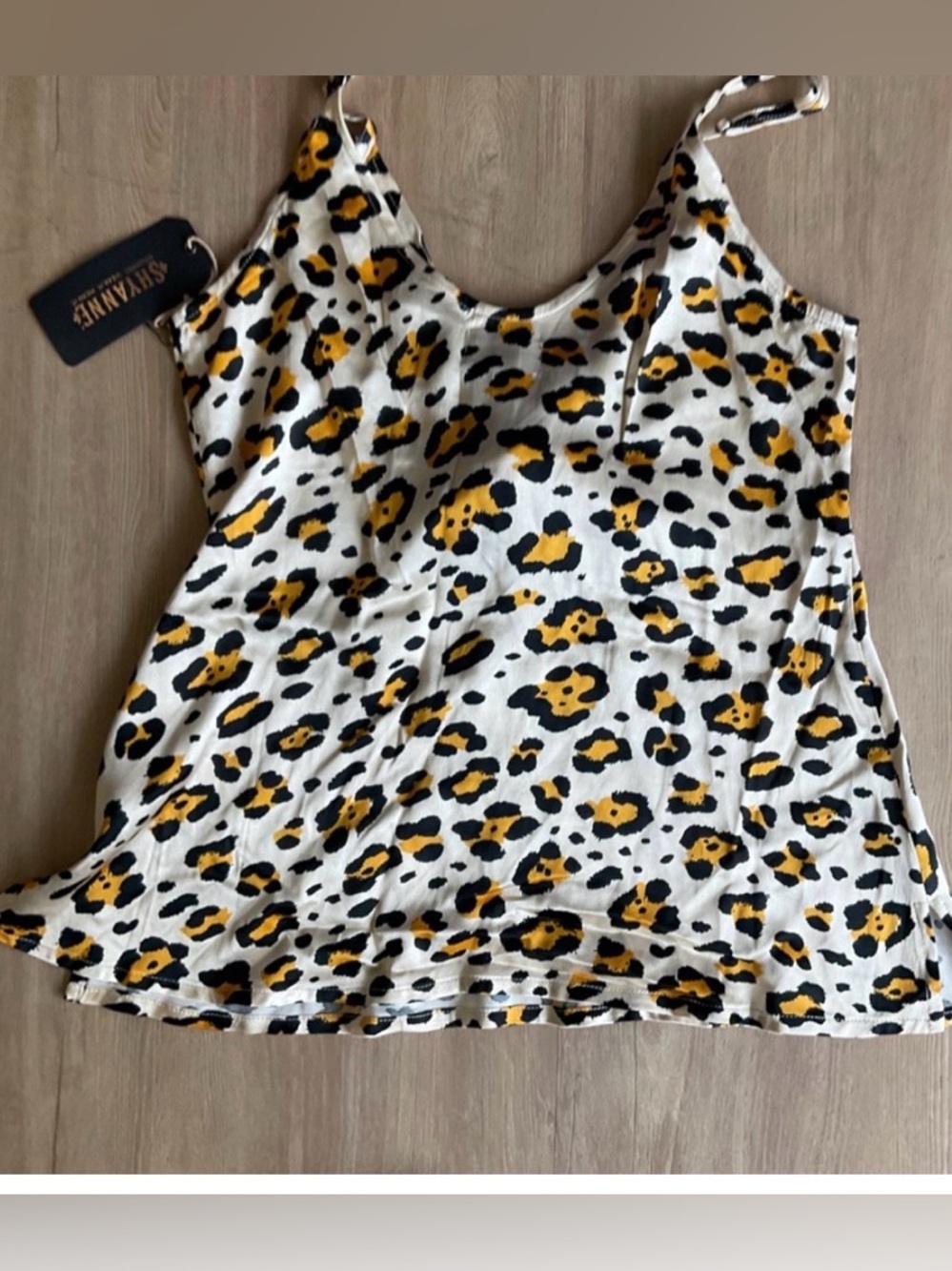 Shyanne Tank Top Size M Leopard Animal Print Racerback Suede Like Relax Cowgirl